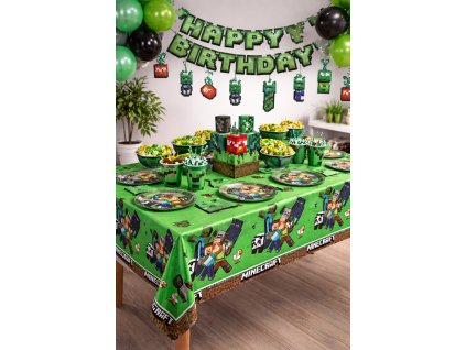 Plastový ubrus MINECRAFT zelený