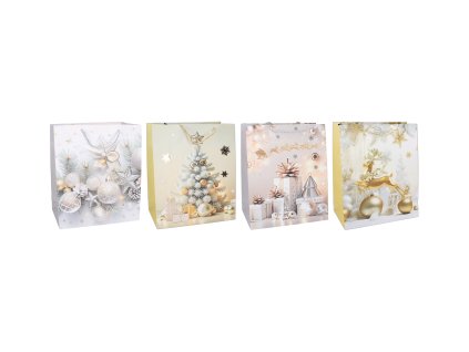 Dárková taška M 26x32x10 cm VÁNOCE assort