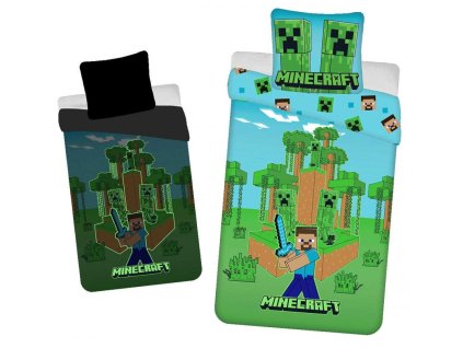 Dětské bavlněné povlečení MINECRAFT svítící ve tmě 140x2001000x1000
