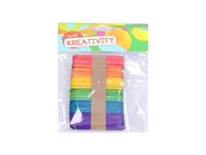 Dřívka barevné 6,5x1 cm, 50ks
