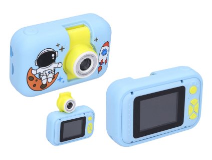 Dětský digitální fotoaparát výklopný objektiv silikonové pouzdro Kosmonaut - foto 40Mpx, video Full HD
