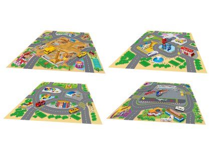 Hrací mapa s 2 dopravními prostředky kov 70x70 cm