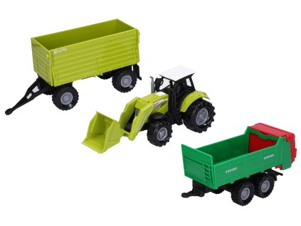 Traktor na setrvačník s efekty set s přívěsem 15 cm