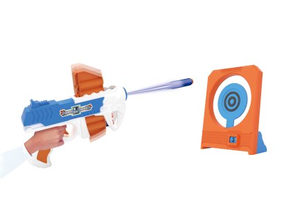 Pistole s pěnovými náboji a terčem 21 cm