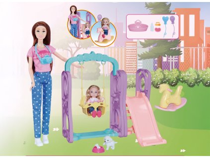 Panenka s holčičkou na hřišti 30 cm