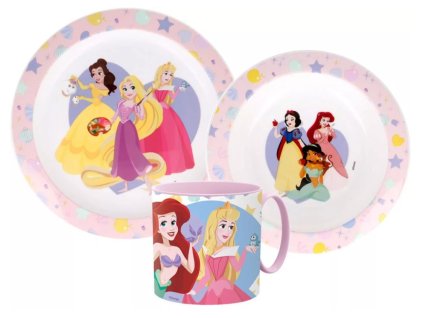 Plastový jídelní set PRINCEZNY s hrnkem