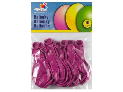 Balónek nafukovací - sada 10ks FUCHSIOVÉ 26cm