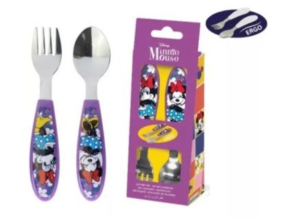 Dětský nerez příbor MINNIE fialový