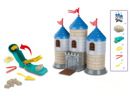 Kinetický písek sada na stavbu s cihliček Hrad 750g - český obal