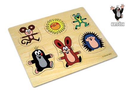Vkládačka kamarádi dřevěná Krtek 31,5x26 cm