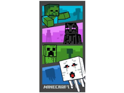 BRM019362 Dětská bavlněná osuška MINECRAFT Adventure 70x140cm