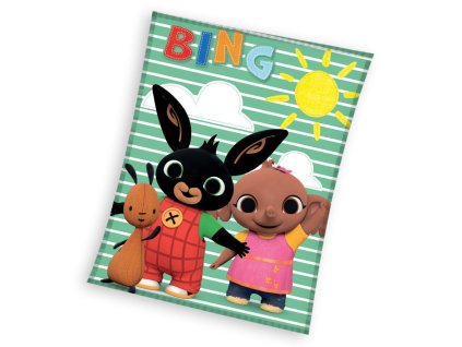 CBX235005BING Dětská deka  ZAJÍČEK BING Sula a Flop Sun polar fleece 110x140cm zelená