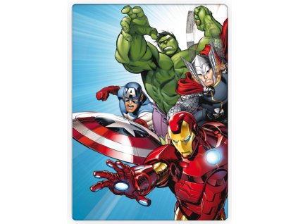 BRM014152 Dětská deka Avengers Light Blue polar fleece 100x140cm modrá