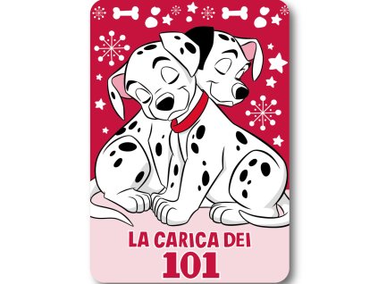 FML372608 Dětská deka 101 DALMATINŮ polar fleece 100x140cm červená