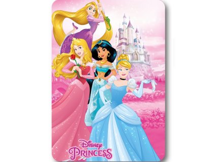 FML349426 Dětská deka PRINCEZNY 4 postavy polar fleece 100x140cm růžová