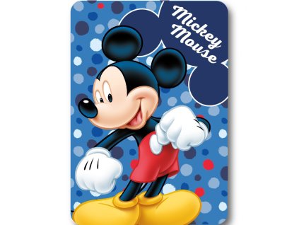 FML351085 Dětská deka MICKEY MOUSE barevné tečky polar fleece 100x140cm modrá