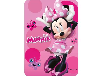FML352310 Dětská deka MINNIE MOUSE motýlci 100x140cm růžová