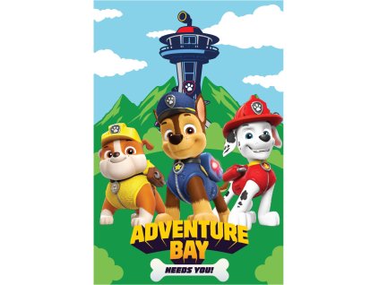 EXK350212 Dětská deka TLAPKOVÁ PATROLA Adventure Bay polar fleece 100x150cm