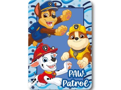 FML367536 Dětská deka TLAPKOVÁ PATROLA Chase Marshall Rubble polar fleece  100x140cm modrá