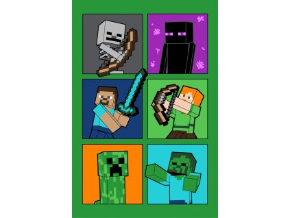 JFK032152 Dětská deka MINECRAFT souboj polar fleece 100x150cm zelená