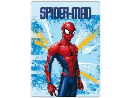 BRM014237 Dětská deka SPIDERMAN polar fleece 100x140cm světle modrá