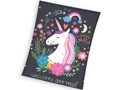 CBX238001KNL Dětská deka UNICORN-JEDNOROŽEC Real coral fleece 150x200cm