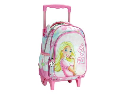 GIM34989072 Dětský cestovní batoh na kolečkách BARBIE paints růžový 30 cm