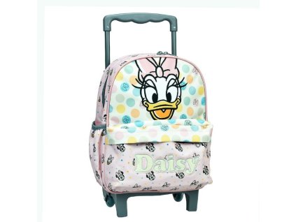 GIM34090073 Dětský cestovní batoh na kolečkách DISNEY DAISY s puntíky růžový 30 cm