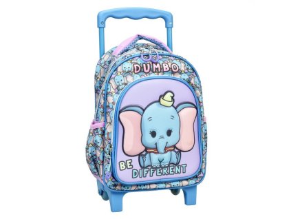 GIM34125072 Dětský cestovní batoh na kolečkách DISNEY DUMBO be different růžovomodrý 30 cm