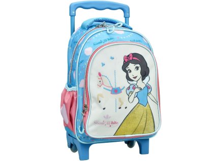 GIM33155072 Dětský cestovní batoh na kolečkách PRINCEZNY SNĚHURKA modrý 30 cm