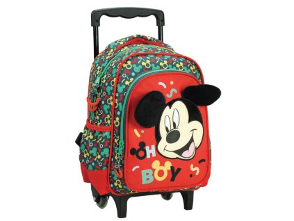 GIM34091072 Dětský cestovní batoh na kolečkách MICKEY s 3D ušima 30 cm
