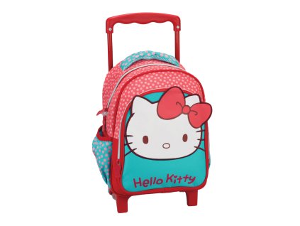 GIM33574072 Dětský cestovní batoh na kolečkách HELLO KITTY červený 30 cm
