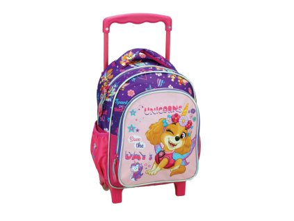 GIM33459072 Dětský cestovní batoh na kolečkách TLAPKOVÁ PATROLA SKYE Unicorn růžový 30 cm