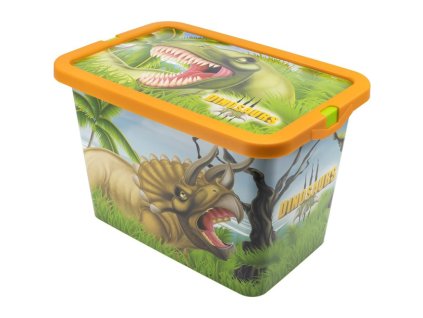 STF03124 Plastový úložný box s víkem JURSKÝ SVĚT 7 L