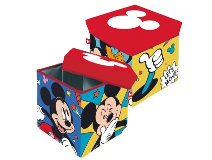 ADX15235WD Taburet MICKEY s červeným víkem 30×30×30 cm