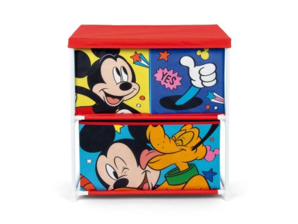ADX15237WD Organizér na hračky MICKEY a Pluto se 3 boxy červený