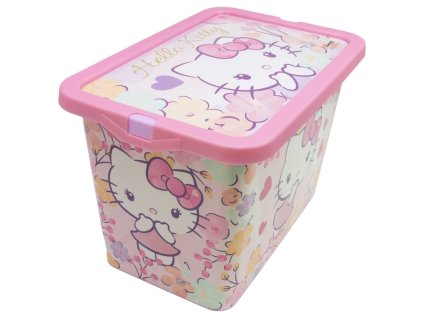 STF03364 Plastový úložný box s víkem HELLO KITTY růžový 7 L