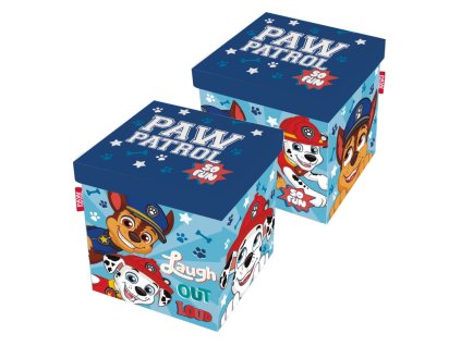 ADX13989PW Taburet TLAPKOVÁ PATROLA modrý 30×30×30 cm