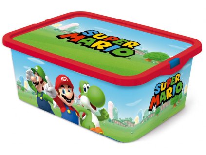 STF09595 Plastový úložný box s víkem SUPER MARIO 13 L