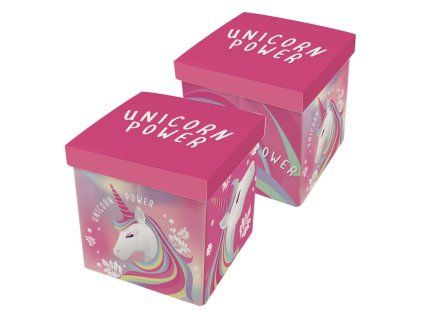 ADX50906ZK Taburet UNICORN POWER Jednorožec růžový 30×30×30 cm