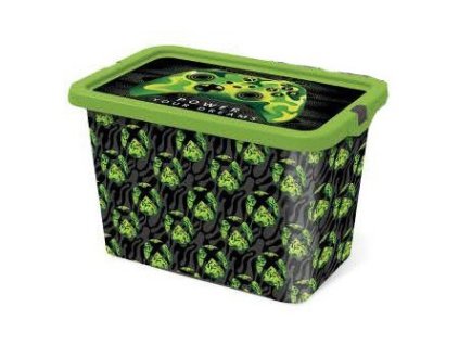 Plastový úložný box s víkem XBOX zelený 7 L