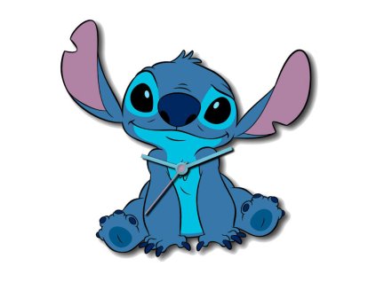 EWA3069LAS Nástěnné hodiny LILO A STITCHXL modré 50 cm