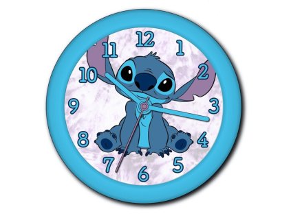 EWA3015LAS Nástěnné hodiny LILO A STITCH modré 25 cm