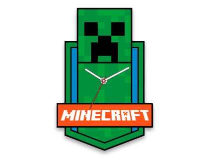 EWA3023MIN Nástěnné hodiny MINECRAFT XL zelené 50 cm