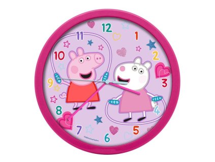 EWA09054PP Dětské nástěnné hodiny PEPPA PIG růžové 25 cm