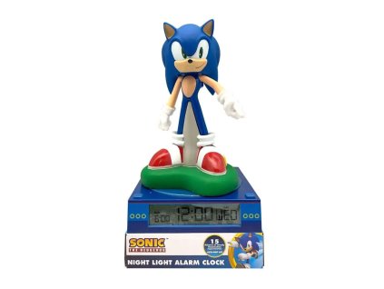 EWA3023SNC Dětské 3D noční světlo a budík SONIC modrý