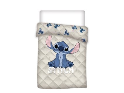 AYM077360 Prošívaný přehoz přikrývka LILO A STITCH 140x200cm krémový