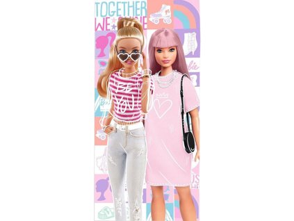 EWA00017BB Dětská bavlněná osuška BARBIE Together 70x140cm