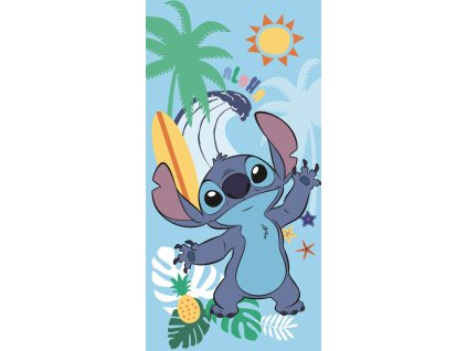 JFK034736 Dětská bavlněná osuška LILO A STITCH Aloha modrá 70x140cm