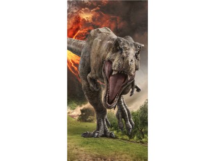 JFK026786 Dětská osuška JURSKÝ SVĚT T-Rex v ohrožení 70x140cm